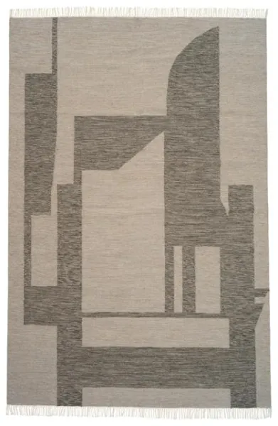 Kristina Dam Studio Contemporary Kelim Matta Råvit/Grå 300 cm