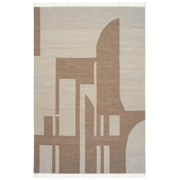 Kristina Dam Studio Contemporary Kelim Matta Råvit/Brun 300 cm